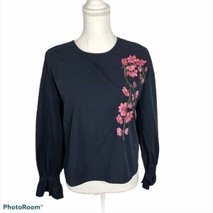 Bleuh Ciel Embroidered Tulip Sleeve Blouse Large